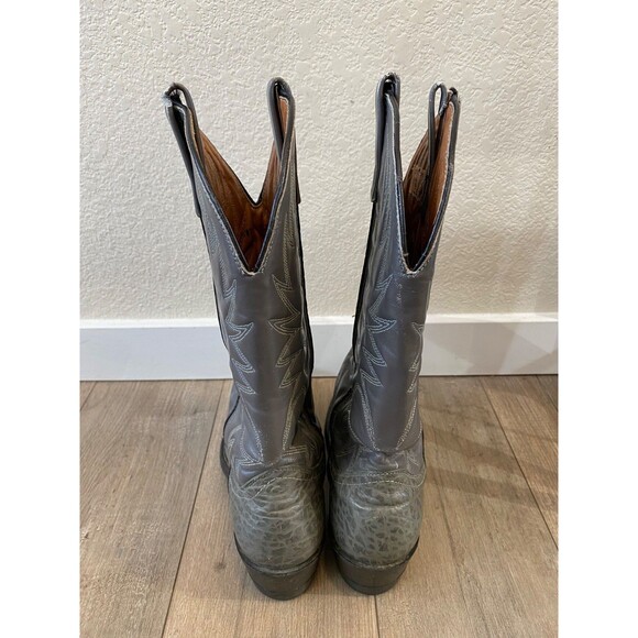 Red Wing Bullhide Mens 7 D Gray Leather Cowboy Western Boots 9807 USA Made main image 7